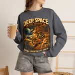 Deep Space Soup Counter Crewneck Sweatshirt — Retro Sci‑Fi Diner Graphic ("Serving Comfort in Cold Orbits")