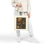 Mushroom Illustration Canvas Tote Bag — Forest Fungi Botanical Market Bag