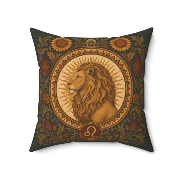 Leo Zodiac Lion Decorative Pillow — Astrological Sun Sign Throw Pillow