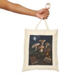 Mushroom Moon Canvas Tote — Botanical Fairycore Mushroom Market Bag