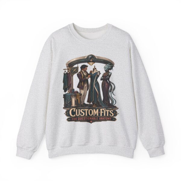 Crewneck Sweatshirt — 'Custom Fits: Questionable Anatomy' Vintage Tailor & Phantom Design