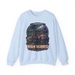 Retro Arcade Space Sweatshirt — "High Scores Across the Galaxy" Crewneck