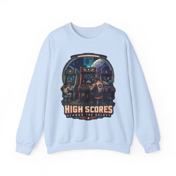 Retro Arcade Space Sweatshirt — "High Scores Across the Galaxy" Crewneck