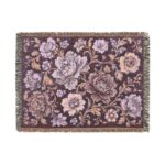 Floral Woven Blanket — Vintage Rose Jacquard Throw