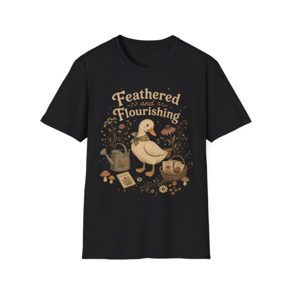 Feathered and Flourishing Duck Tee — Cottagecore Floral Graphic T-Shirt
