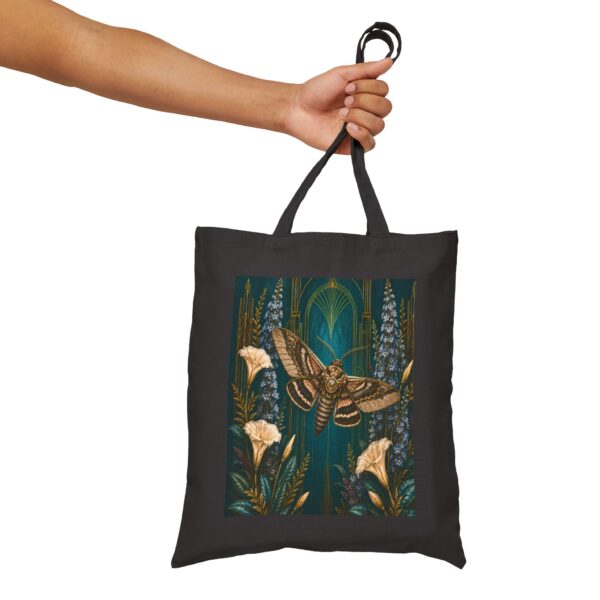 Mystic Moth Canvas Tote — Botanical Nightscape Eco Bag