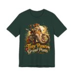 Tiny Paws, Grand Plans Tee — Crowned Cat Riding Elephant Vintage Graphic T-Shirt