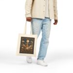 Moonlit Desert Cowboy Tote — Vintage Western Moonlight Canvas Bag