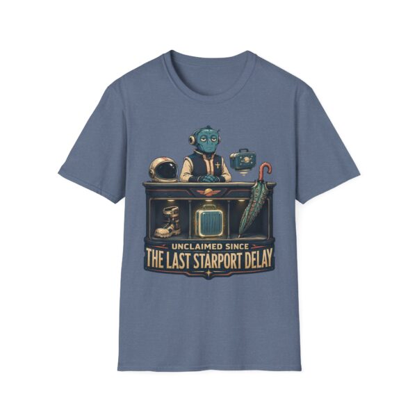 Retro Spaceport Tee — "Unclaimed Since The Last Starport Delay" Alien Deli Illustration