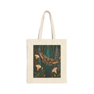 Mystic Moth Canvas Tote — Botanical Nightscape Eco Bag