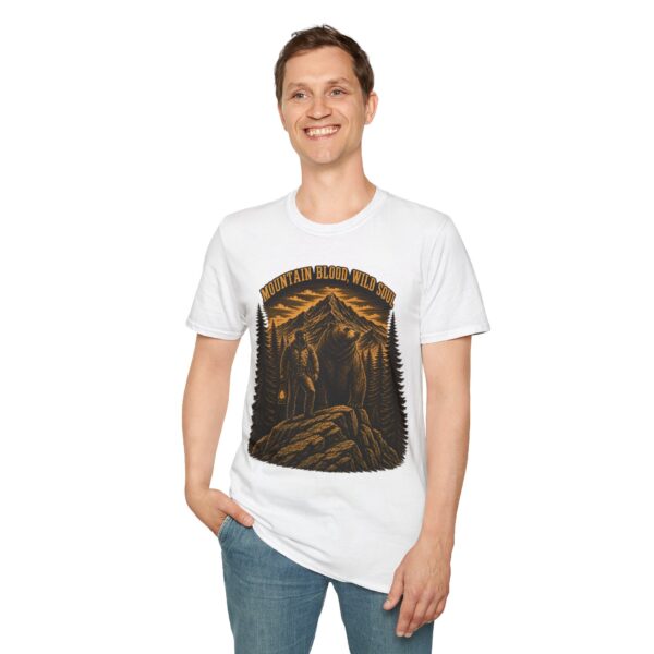 Mountain Blood Wild Soul T-Shirt — Retro Mountain Wolf Adventure Tee