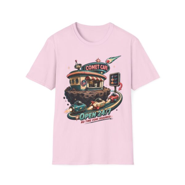 Comet Cafe T-Shirt — Retro Space Diner Graphic Tee ("Open 24/7")