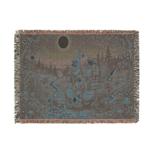 Woven Blanket - Moonlit Bunny Caravan Tapestry Throw