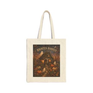 Haunted Harvest Tote Bag — Vintage Halloween Pumpkin & Ghost Canvas Tote