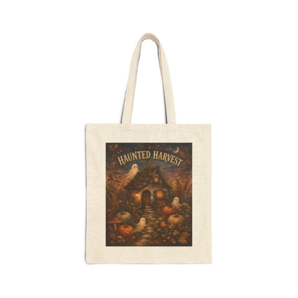 Haunted Harvest Tote Bag — Vintage Halloween Pumpkin & Ghost Canvas Tote