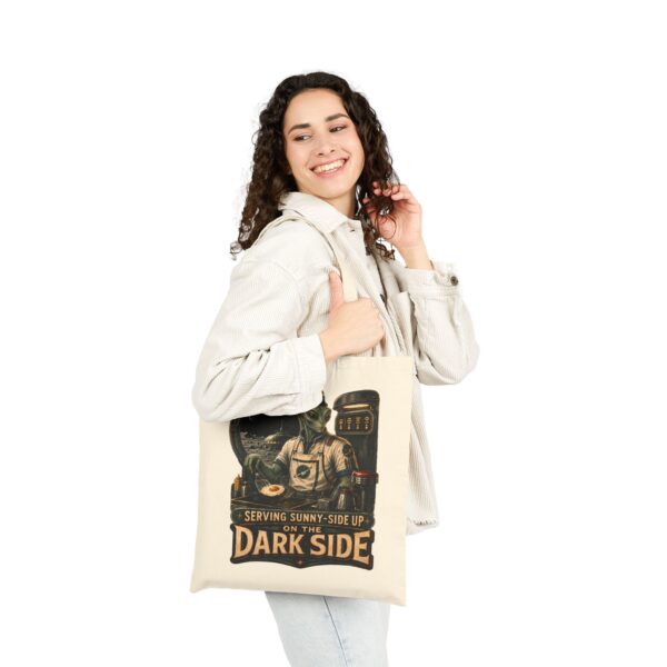 Tote Bag — “Serving Sunny-Side Up on the Dark Side” Retro Alien Diner Canvas Tote