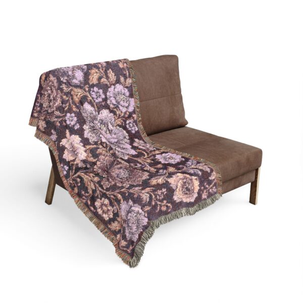 Floral Woven Blanket — Vintage Rose Jacquard Throw