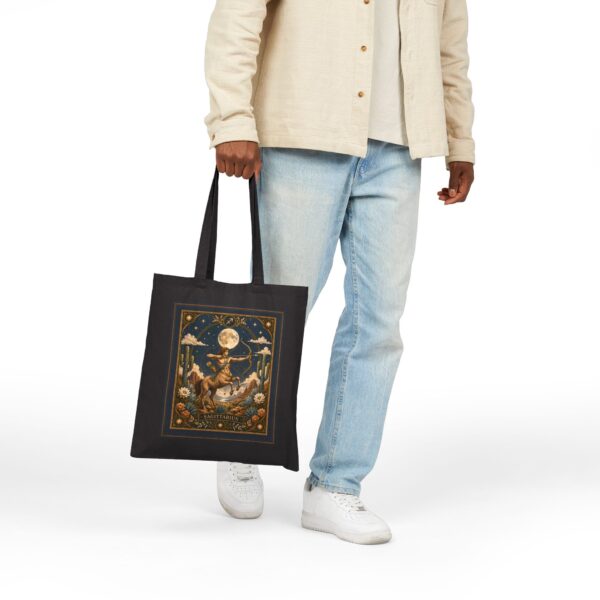 Moonlit Desert Cowboy Tote — Vintage Western Moonlight Canvas Bag
