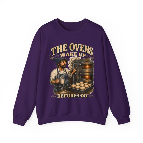 Baker Crewneck Sweatshirt — "The Ovens Wake Up Before I Do" Vintage Bakery Sweatshirt