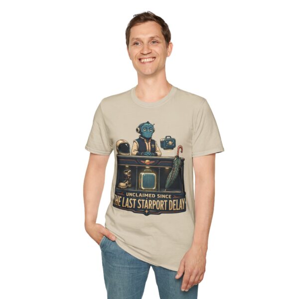 Retro Spaceport Tee — "Unclaimed Since The Last Starport Delay" Alien Deli Illustration