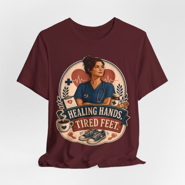 Nurse T‑Shirt — "Healing Hands, Tired Feet" Vintage Tribute Tee