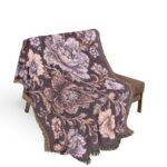 Floral Woven Blanket — Vintage Rose Jacquard Throw