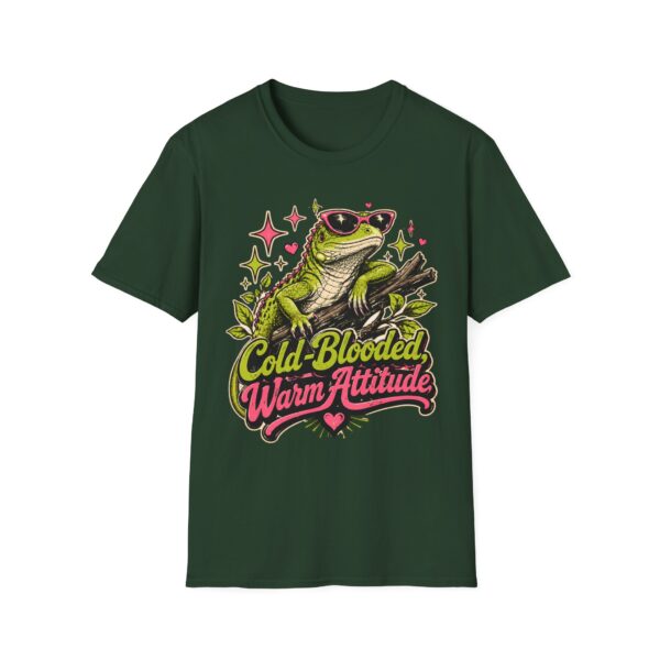 Cute Frog Tee — "Cold-Blooded, Warm Attitude" Sunglasses Lizard T-Shirt