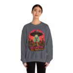 Beamed Up, Not Bothered Sweatshirt — Retro UFO & Jackrabbit Desert Crewneck