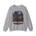Retro Arcade Space Sweatshirt — "High Scores Across the Galaxy" Crewneck