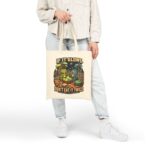 Alien Picnic Tote Bag — "If It Glows, Don't Eat It Twice" Cotton Canvas Grocery Tote