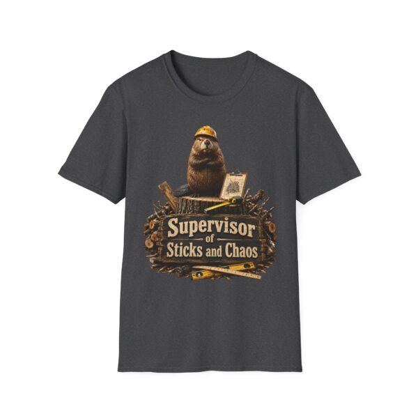 Supervisor of Sticks and Chaos T-Shirt — Funny Construction Beaver Tee