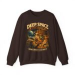 Deep Space Soup Counter Crewneck Sweatshirt — Retro Sci‑Fi Diner Graphic ("Serving Comfort in Cold Orbits")