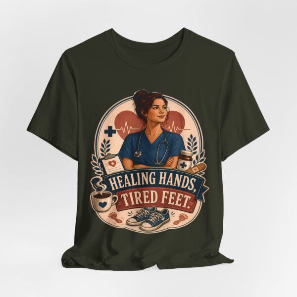 Nurse T‑Shirt — "Healing Hands, Tired Feet" Vintage Tribute Tee