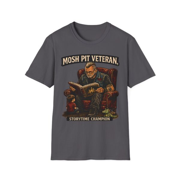 Mosh Pit Veteran T-Shirt — 'Storytime Champion' Band Tee for Concert Fans