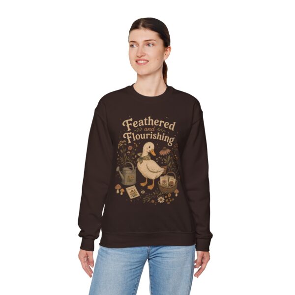 Duck Gardening Sweatshirt — "Feathered and Flourishing" Cozy Crewneck