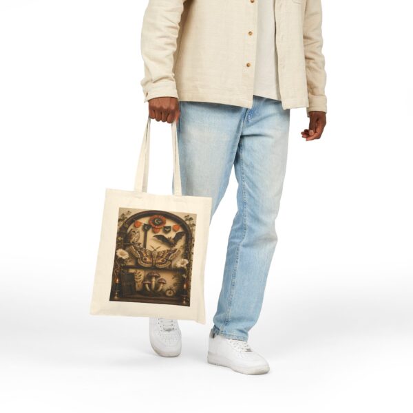 Vintage Botanical Moth Tote Bag — Natural History Illustration Canvas Tote