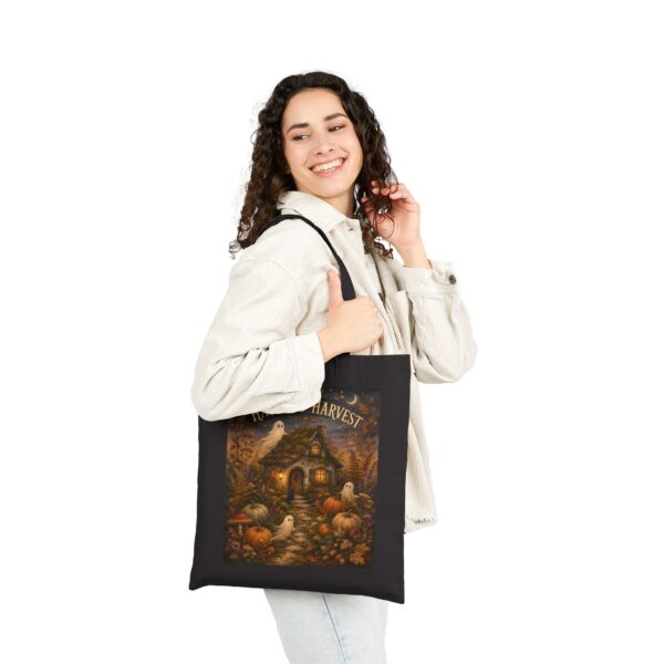 Haunted Harvest Tote Bag — Vintage Halloween Pumpkin & Ghost Canvas Tote