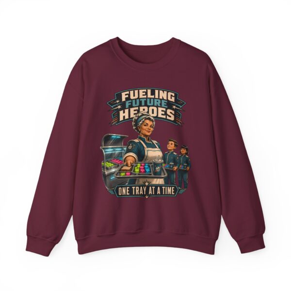Lunch Lady Tribute Crewneck Sweatshirt — "Fueling Future Heroes: One Tray at a Time"
