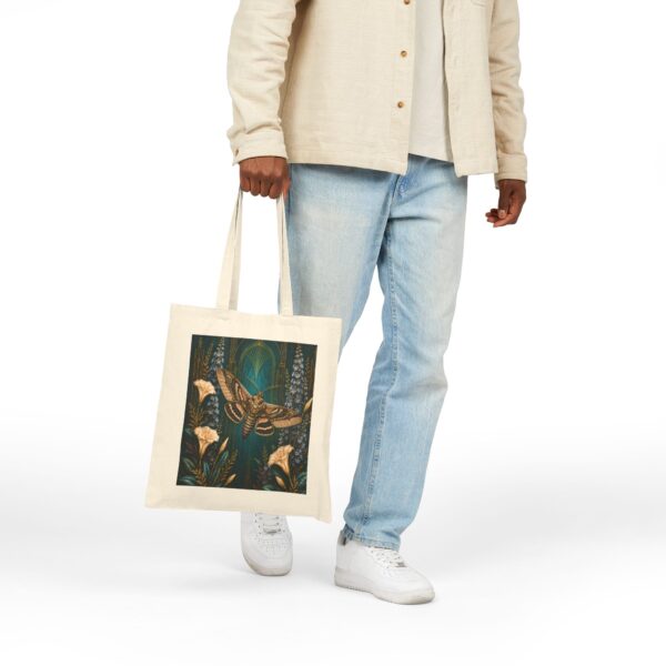 Mystic Moth Canvas Tote — Botanical Nightscape Eco Bag