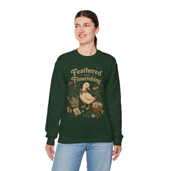 Duck Gardening Sweatshirt — "Feathered and Flourishing" Cozy Crewneck