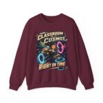 Classroom to Cosmos Crewneck Sweatshirt — Science Teacher Space Design (“Right On Time”)