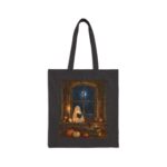 Halloween Ghost Tote Bag — Cute Spooky Pumpkin Window Cotton Canvas Tote