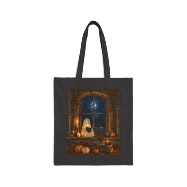 Halloween Ghost Tote Bag — Cute Spooky Pumpkin Window Cotton Canvas Tote