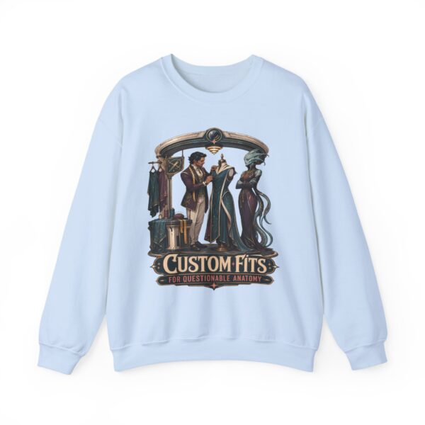 Crewneck Sweatshirt — 'Custom Fits: Questionable Anatomy' Vintage Tailor & Phantom Design