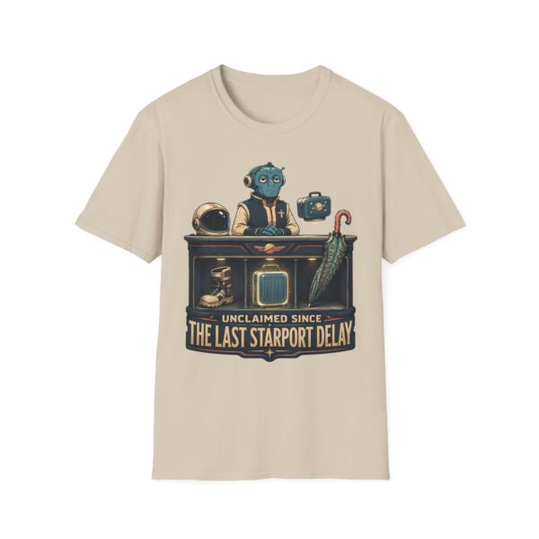 Retro Spaceport Tee — "Unclaimed Since The Last Starport Delay" Alien Deli Illustration