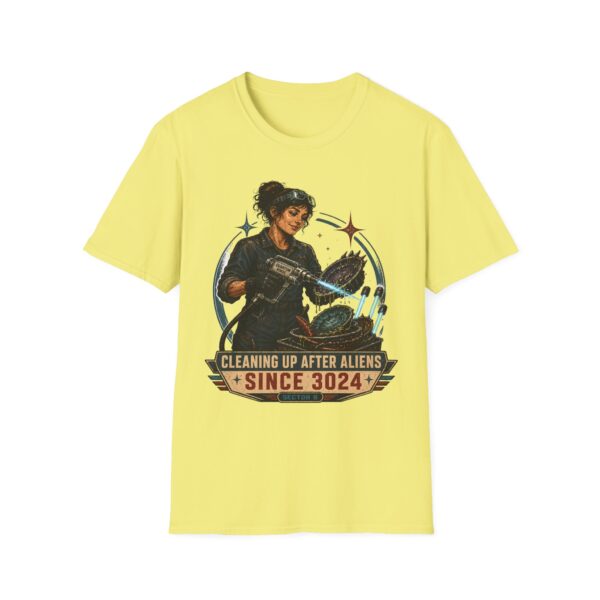 Alien Cleanup Crew T‑Shirt — "Cleaning Up After Aliens Since 3024" Sci‑Fi Graphic Tee