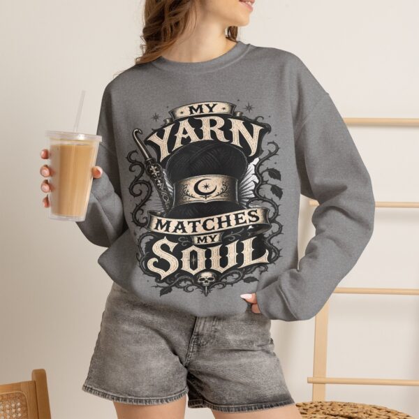 Knitting Sweatshirt — “My Yarn Matches My Soul” Cottagecore Pullover