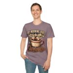 My Morning Voice Is Caffeinated T-Shirt — Coffee, Mic & Soundwave Vintage Tee
