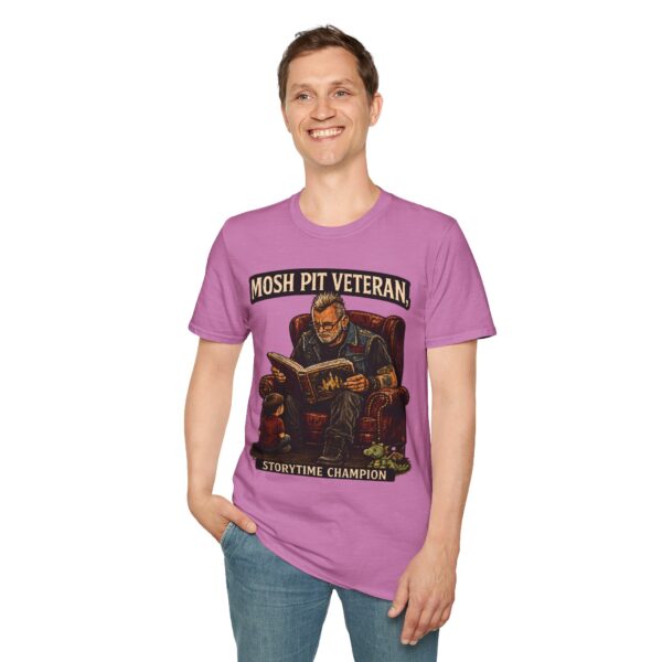 Mosh Pit Veteran T-Shirt — 'Storytime Champion' Band Tee for Concert Fans