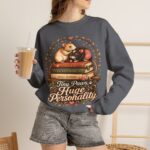 Hamster Booklover Sweatshirt — "Tiny Paws, Huge Personality" Cozy Crewneck